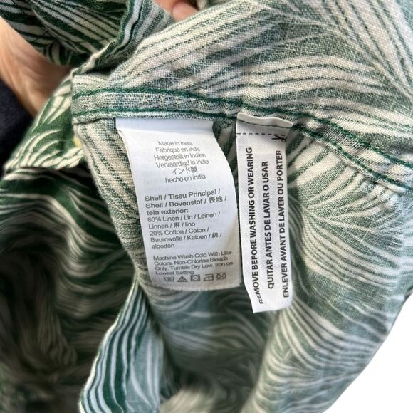 J.Crew linen cotton xl Tropical Hawaiian Down Shirt - Cotton, Short Sleeves - Picture 9 of 14